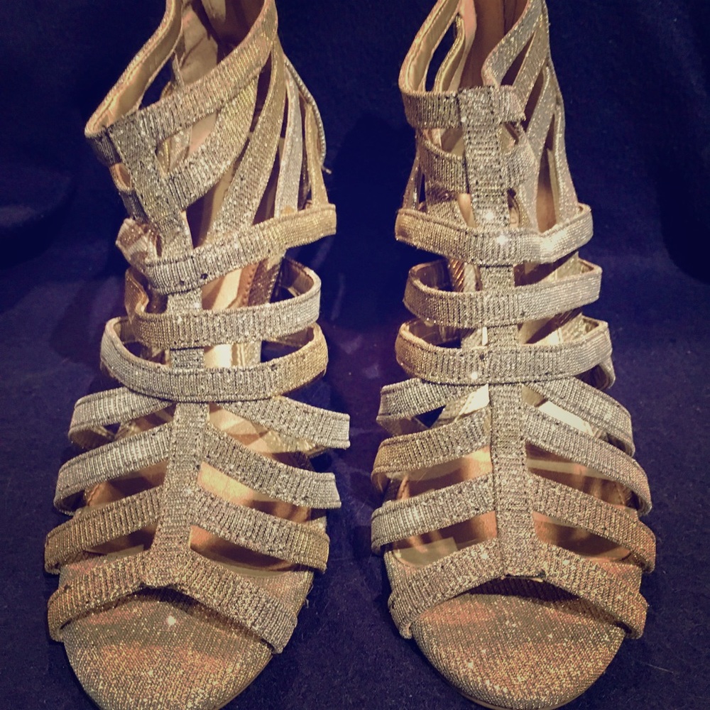 Gold/Silver Shimmer 3.5” Heeled Bootie